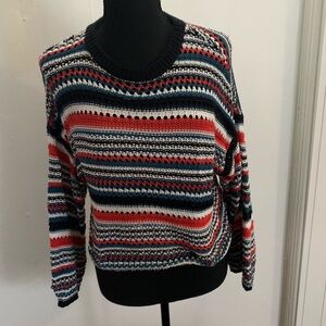 BB Dakota Navy and Red Striped Sweater